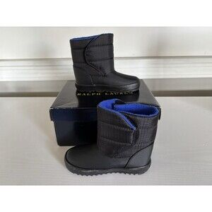 Polo Ralph Lauren Gabriel Snow Boots  Toddler 6 Black And  Blue Logo
